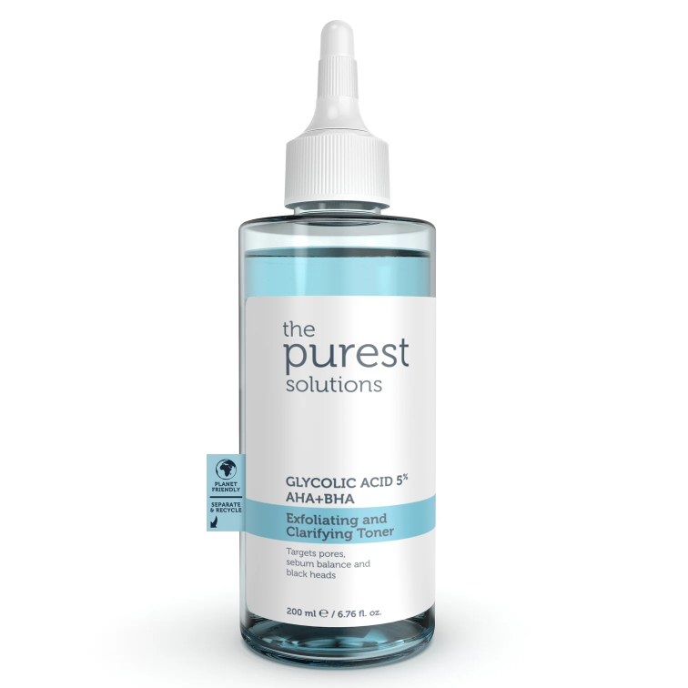 Canlandırıcı və Məsamələri Daraldan The Purest Solutions glycolic acid 5% AHA+BHA toner 200ml