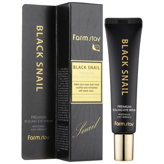 İlbiz müsinli yaşlanma əleyhinə göz serumu FarmStay Black Snail Premium Eye Serum 25ml