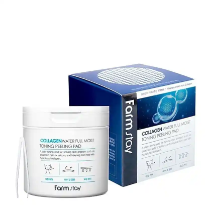 Aşındırıcı kollagen təmizləyici yastıqlar FARM STAY Collagen Water Full Moist Peeling Pad 150 ml