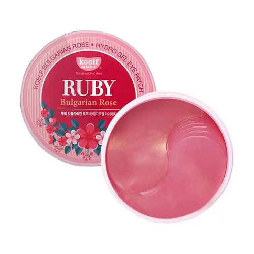 Yaqut tozu və qızılgül ilə hidrogel göz yamaları Koelf Ruby Bulgarian Rose Hydro Gel Eye Patch