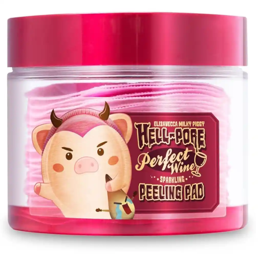 Təmizləyici şərab pilinq yastığı Elizavecca Milky Piggy Hell-Pore Perfect Wine Sparkling Peeling Pad