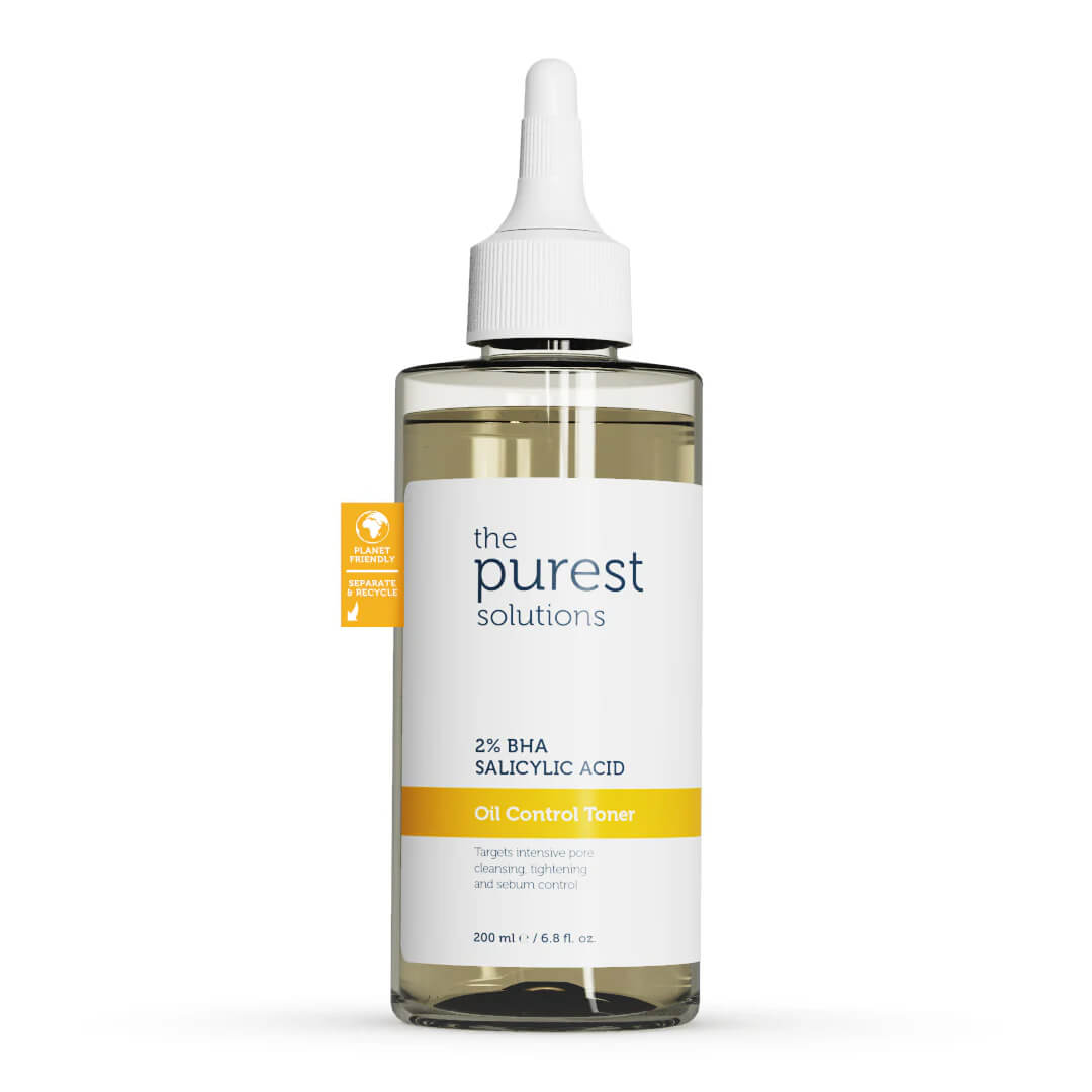 Qara nöqtələrə yönəldilmiş, yağlı, məsamələri balanslaşdıran tonik, The Purest Solutions Bha %2 Oil Control Toner 200 ml